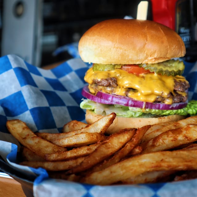 Double Smashed Cheese Burger.