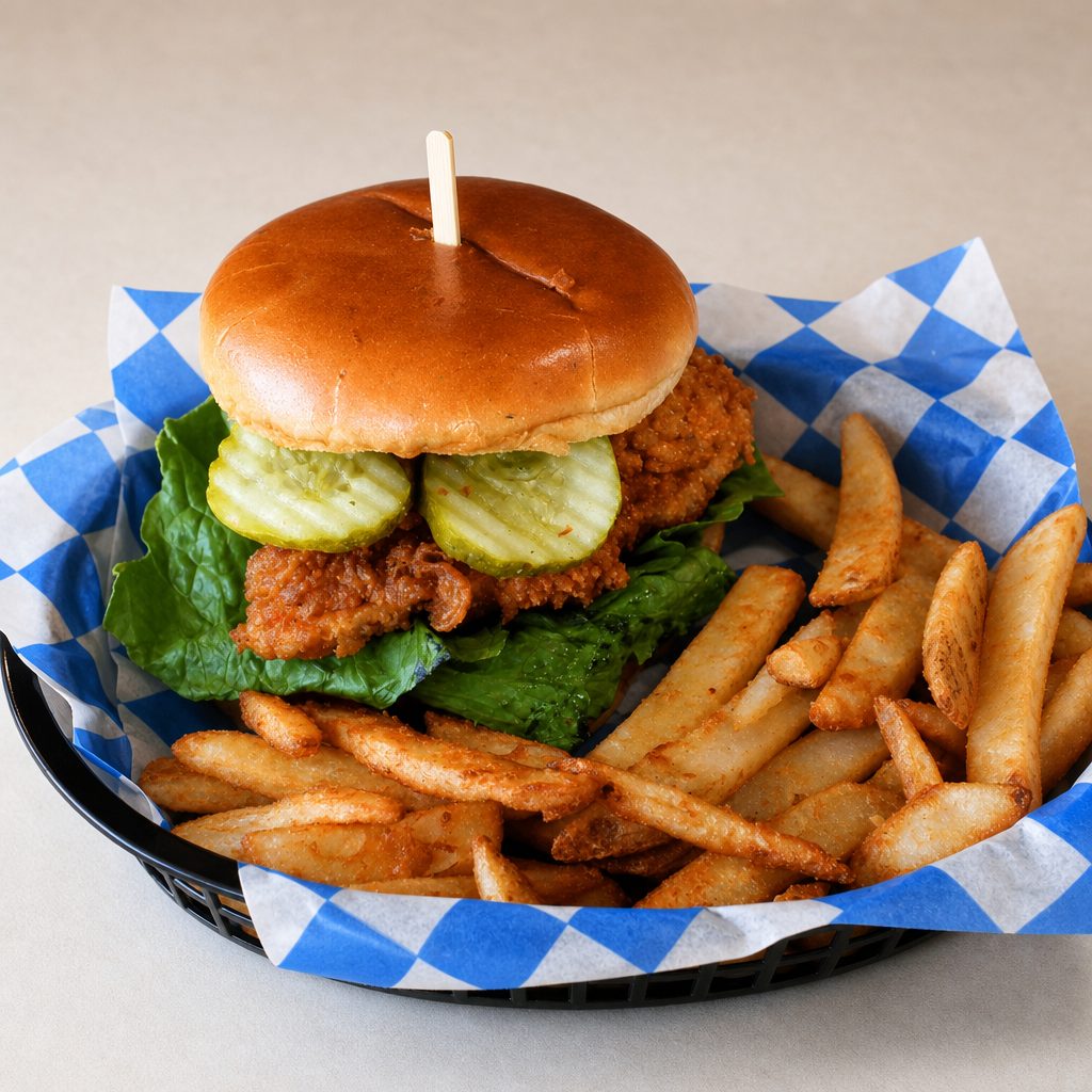 Cluckin' Chicken Sandwich.