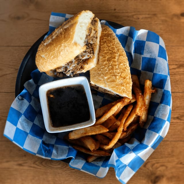 French Dip Sandwich.